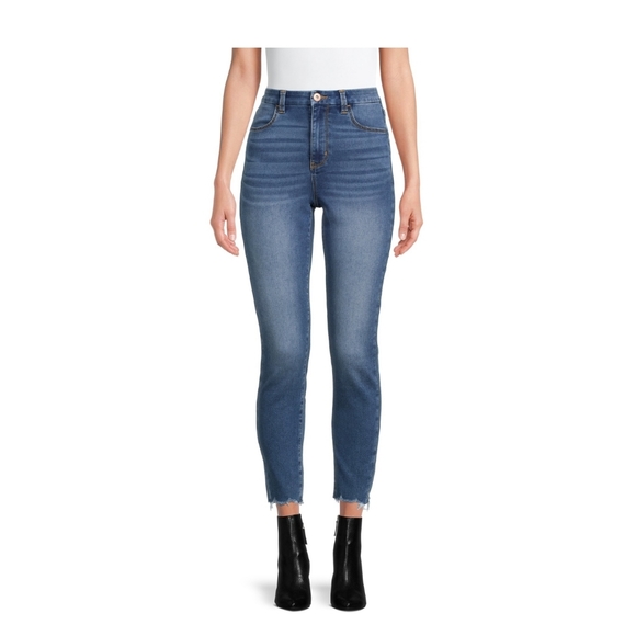 No Boundaries NWT Super High Rise Medium Wash Cozy Curvy Skinny Jean 840 - Picture 4 of 5